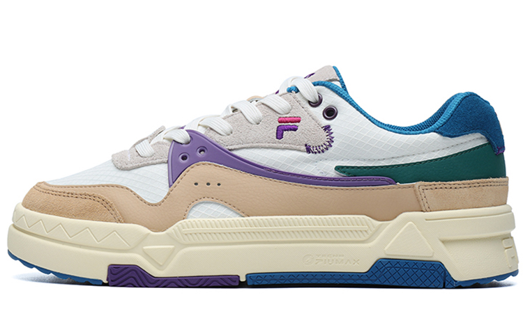 (Women) FILA FUSION Low-Top Skate Sneakers 'White Blue Khaki' T12W145107FGB