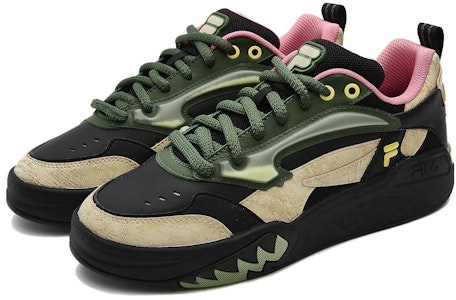 (W) Sepatu Skate FILA FUSION Desperado Low Top 'Hitam Hijau Beige' T12W333203FBF Order (W) Sepatu Skate FILA FUSION Desperado Low Top 'Hitam Hijau Beige' T12W333203FBF