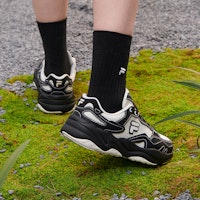 (W) FILA FUSION FLASH Kasut 'Hitam Putih' T12W331103FPB Cheap (W) FILA FUSION FLASH Kasut 'Hitam Putih' T12W331103FPB