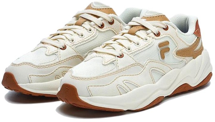 FILA FUSION 斐樂潮牌 減震防滑 低幫 跑步鞋 女款 白棕 Order FILA FUSION 斐樂潮牌 減震防滑 低幫 跑步鞋 女款 白棕