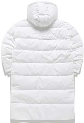 (W) FILA Fusion 中長款連帽羽絨外套 冬季白色. T11W141903F-WT Lookbook (W) FILA Fusion 中長款連帽羽絨外套 冬季白色. T11W141903F-WT