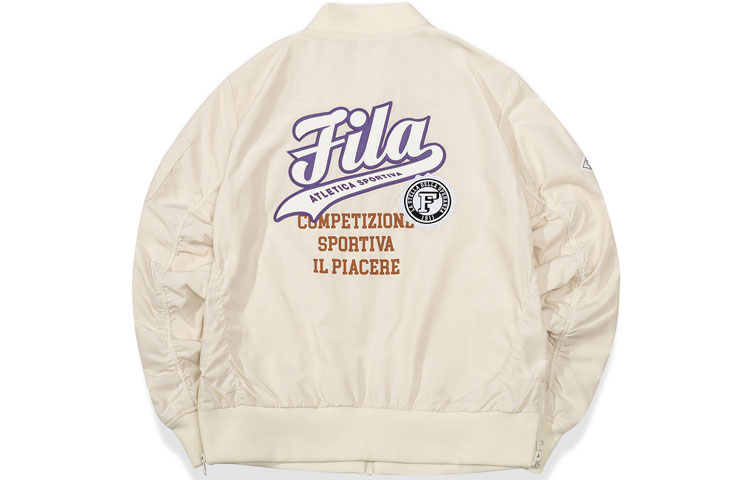 Lookbook (W) FILA Fusion 米白色休闲运动棒球夹克 T11W035702F-IV