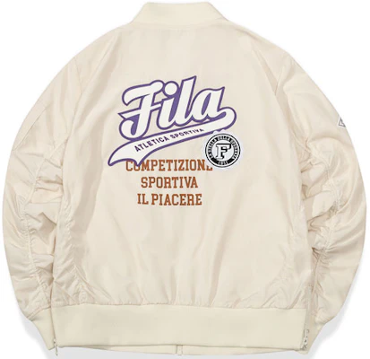 (W) FILA Fusion 米白色休闲运动棒球夹克 T11W035702F-IV Lookbook (W) FILA Fusion 米白色休闲运动棒球夹克 T11W035702F-IV