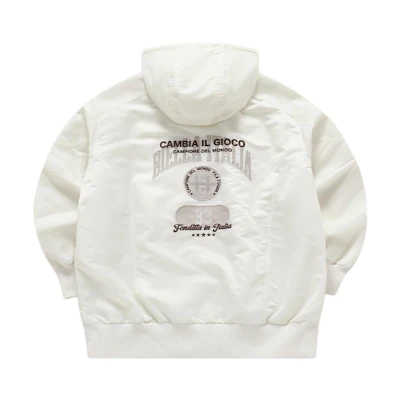 (Women) FILA Fusion Oversized Hooded Woven Jacket Solid White T11W415704FWT