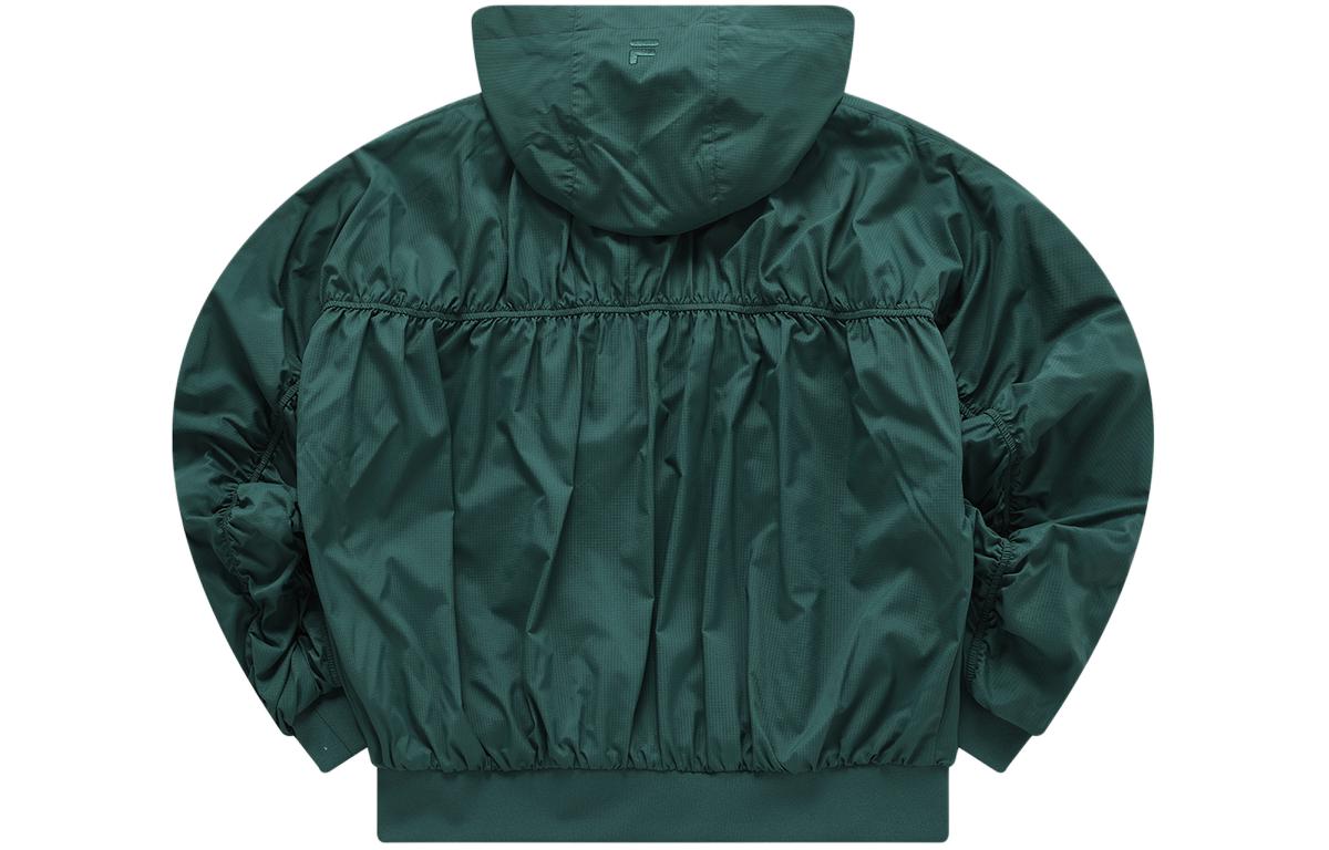 (Women) FILA Fusion Oversized Hoodie Woven Jacket Deep Forest Green T11W415701F-DG 圖 3