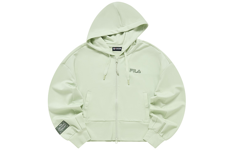 Order (W) FILA Fusion 寬鬆針織連帽外套 淺灰綠 T11W231501F-TQ