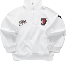 (Women) FILA Fusion Oversized Pullover Sweatshirt - White with Floral Print T11W342207F-WT (Women) FILA Fusion Oversized Pullover Sweatshirt - White with Floral Print T11W342207F-WT