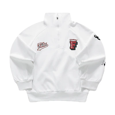 (Women) FILA Fusion Oversized Pullover Sweatshirt - White with Floral Print T11W342207F-WT