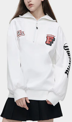 (W) FILA Fusion 寬版長袖套頭衫 - 白色花卉圖案 T11W342207F-WT Shop (W) FILA Fusion 寬版長袖套頭衫 - 白色花卉圖案 T11W342207F-WT