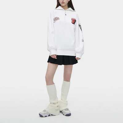 (W) FILA Fusion 寬版長袖套頭衫 - 白色花卉圖案 T11W342207F-WT Sizing (W) FILA Fusion 寬版長袖套頭衫 - 白色花卉圖案 T11W342207F-WT