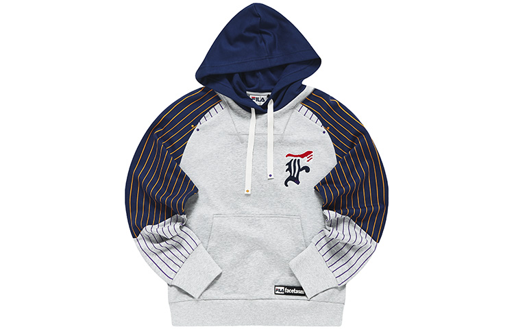 (Women) FILA FUSION Patchwork Striped Hoodie Grey T11W317204F-MG