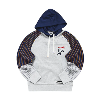 (Women) FILA FUSION Patchwork Striped Hoodie Grey T11W317204F-MG