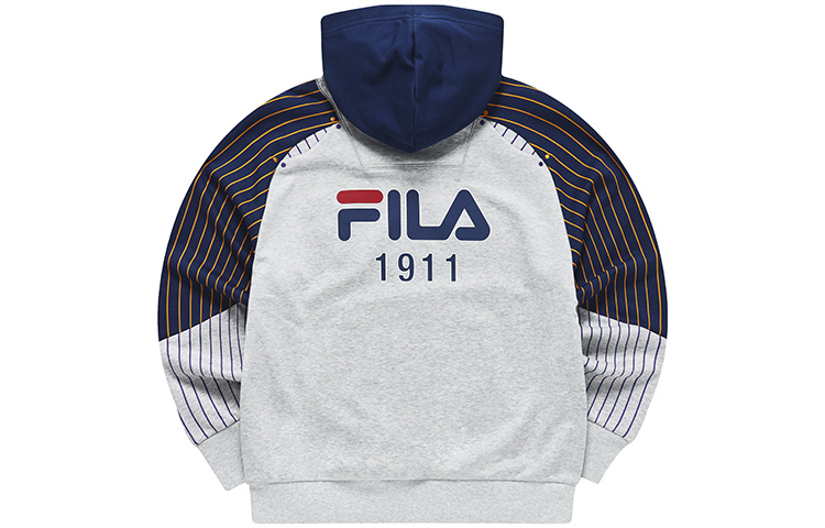 Lookbook (W) FILA FUSION Hoodie Patchwork Striped Abu-abu T11W317204F-MG