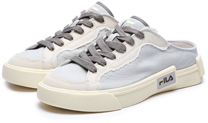 (Women) FILA Fusion Pop Mule Slip-On Canvas 'Grey White' T12W228220FVW Order (Women) FILA Fusion Pop Mule Slip-On Canvas 'Grey White' T12W228220FVW