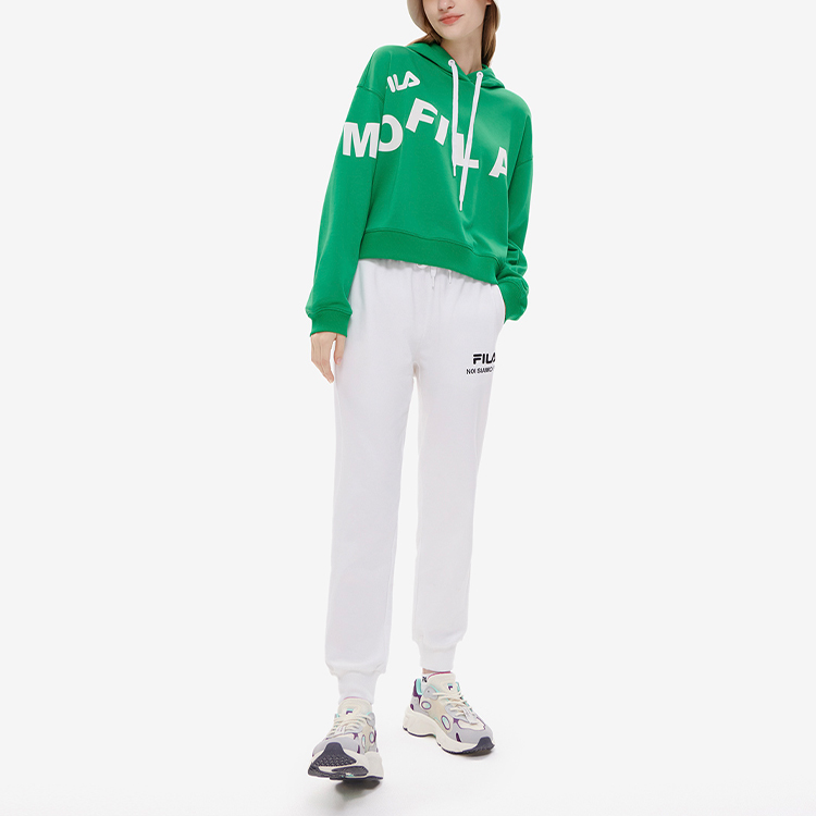 Shop (W) FILA Fusion 假兩件針織衛衣 多彩學院印花 霧綠色 T11W233202F-GN