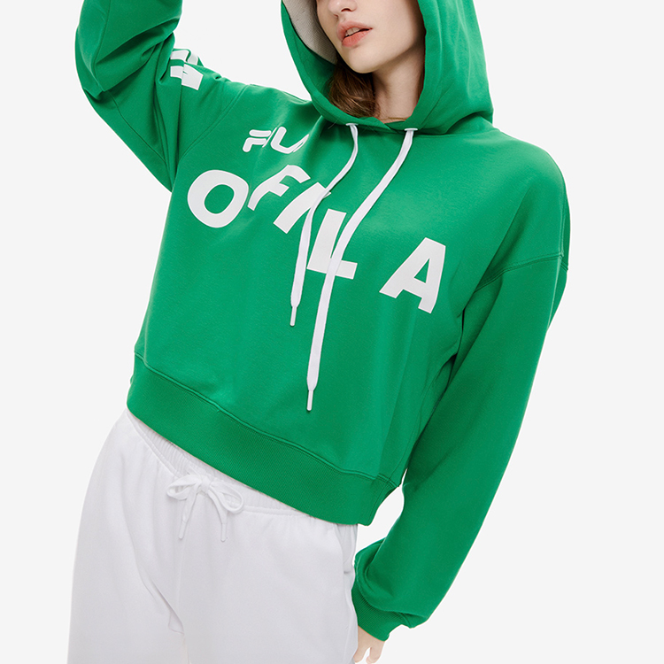 Details for (W) FILA Fusion 假兩件針織衛衣 多彩學院印花 霧綠色 T11W233202F-GN