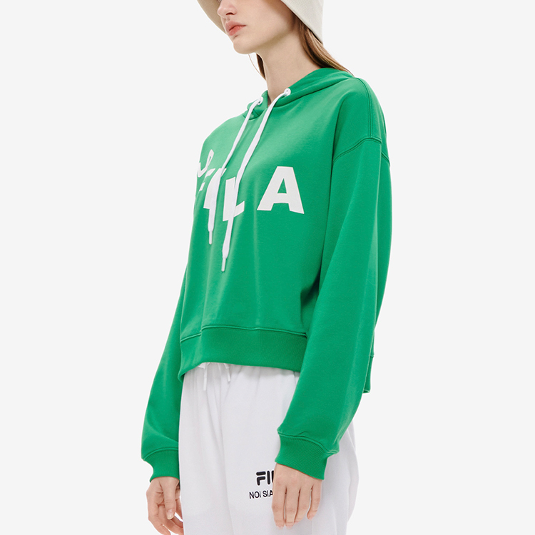 Sizing (W) FILA Fusion 假兩件針織衛衣 多彩學院印花 霧綠色 T11W233202F-GN