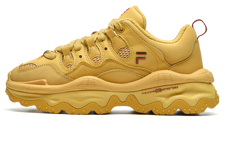 Buy FILA FUSION斐乐潮牌 QD96 復古 防滑耐磨 低幫 老爹鞋 女款 橘黃