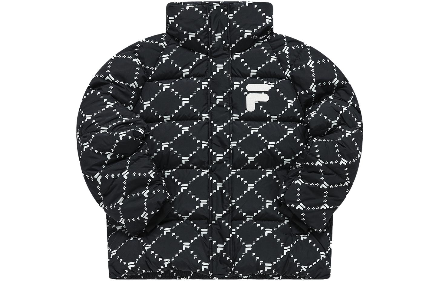 Order (W) FILA Fusion QR Plaid Jaket Puffer Oversized - Hitam Pekat. T11W316903ABK