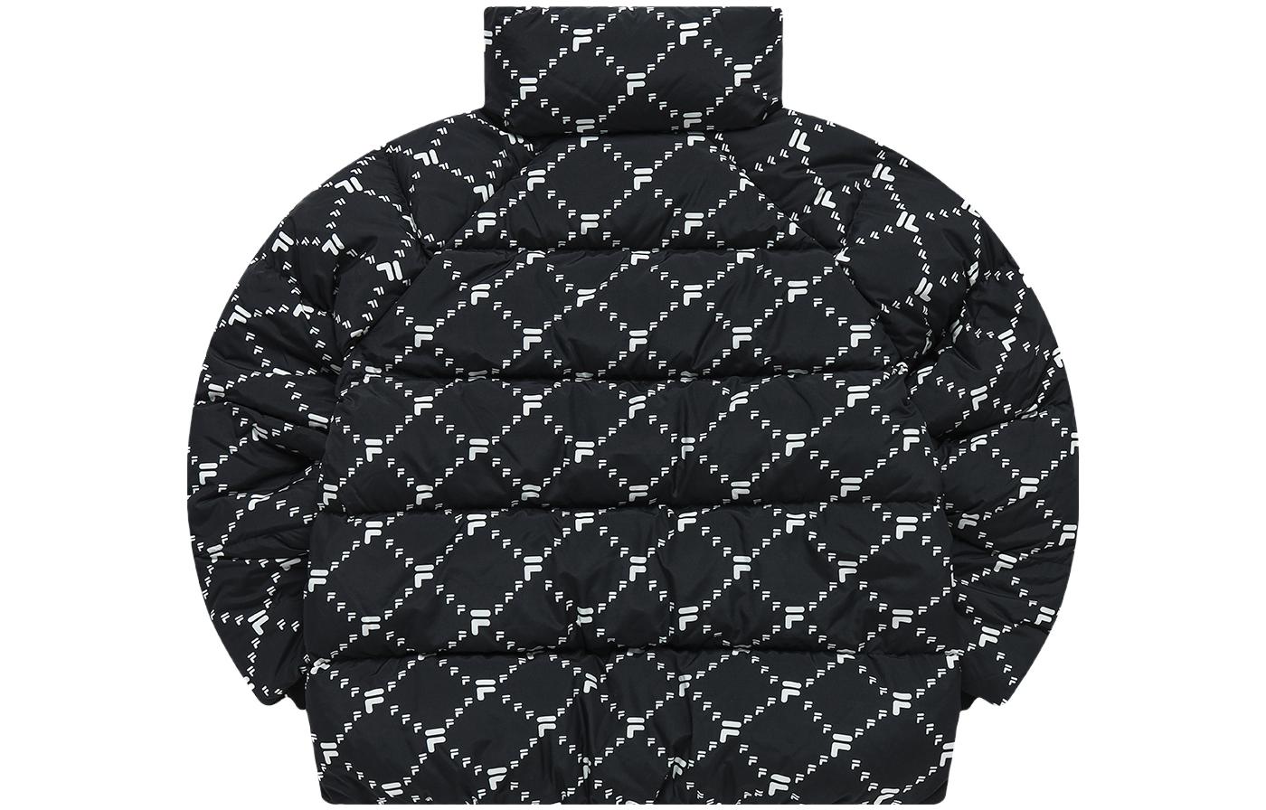 Lookbook (W) FILA Fusion QR Plaid Jaket Puffer Oversized - Hitam Pekat. T11W316903ABK