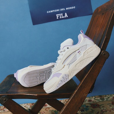 (W) FILA FUSION ヘリテージバスケ (白/紫) T12W323205FBP 3