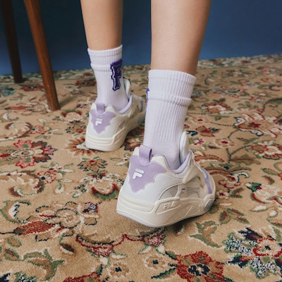 (W) FILA FUSION ヘリテージバスケ (白/紫) T12W323205FBP 2