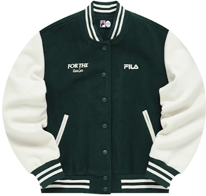 (W) Chaqueta Béisbol FILA FUSION Retro Logo Verde Isla Profunda Colorblock. T11W142501F-GN Order (W) Chaqueta Béisbol FILA FUSION Retro Logo Verde Isla Profunda Colorblock. T11W142501F-GN