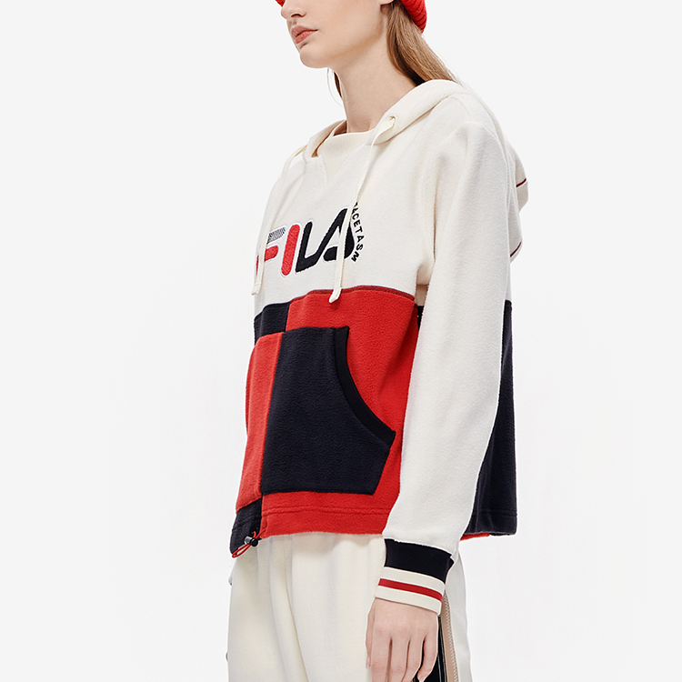 (Women) FILA FUSION Retro Oversized Hoodie Malt White with Logo Embroidery T11W247204F-IV 圖 7