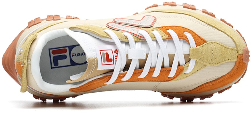 FILA FUSION 斐樂潮牌 RT70 復古 低幫 運動休閒鞋 女款 泥土黃油黃拼色 Lookbook FILA FUSION 斐樂潮牌 RT70 復古 低幫 運動休閒鞋 女款 泥土黃油黃拼色