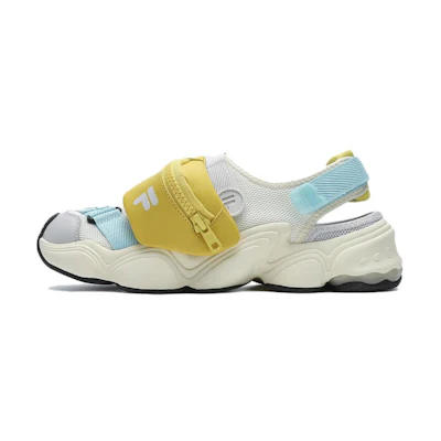 (W) FILA FUSION Sandals 'White Grey Yellow'