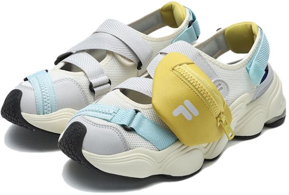 (Women) FILA FUSION Sandals 'White Grey Yellow' T12W421404FSN Order (Women) FILA FUSION Sandals 'White Grey Yellow' T12W421404FSN