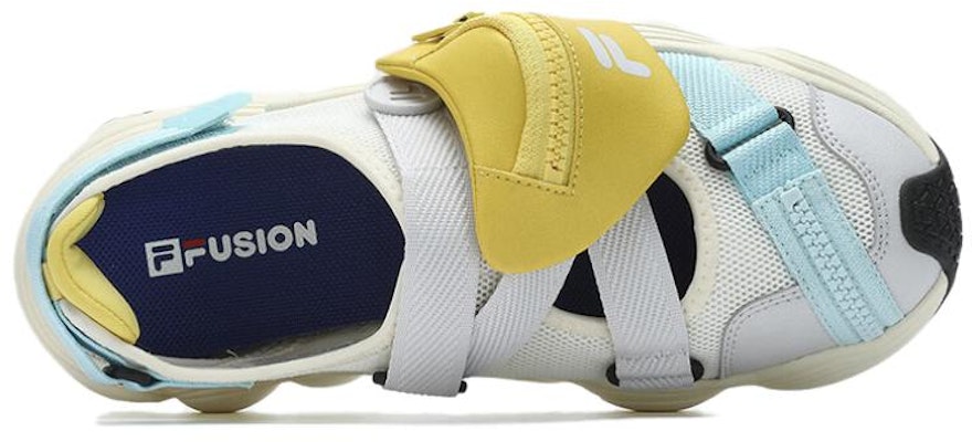(Women) FILA FUSION Sandals 'White Grey Yellow' T12W421404FSN Shop (Women) FILA FUSION Sandals 'White Grey Yellow' T12W421404FSN