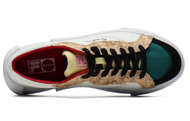 (W) FILA Fusion Shoes 'Beige Teal White' 圖 4