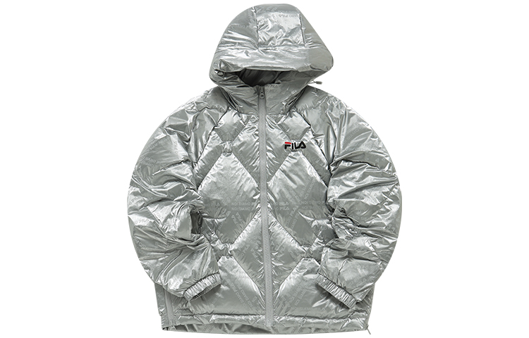 (Women) FILA Fusion Silver Logo Oversized Puffer Jacket Winter Wear. T11W141908F-SL