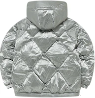 Lookbook (Women) FILA Fusion Silver Logo Oversized Puffer Jacket Winter Wear. T11W141908F-SL