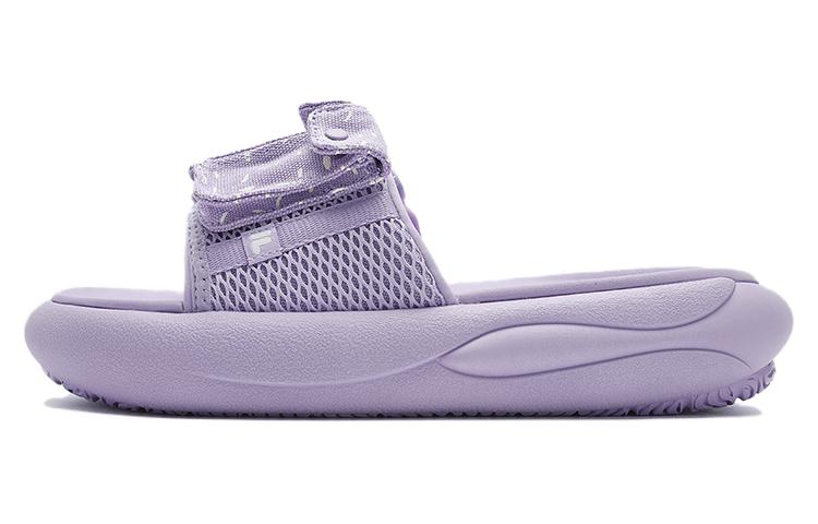 Buy FILA FUSION斐樂潮牌 簡約舒適 防滑防磨一字拖鞋 女款 紫白