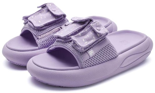 FILA FUSION斐樂潮牌 簡約舒適 防滑防磨一字拖鞋 女款 紫白 Shop FILA FUSION斐樂潮牌 簡約舒適 防滑防磨一字拖鞋 女款 紫白