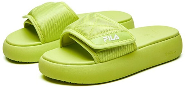 FILA FUSION 斐樂潮牌 時尚拖鞋 女款 酸橙色 Lookbook FILA FUSION 斐樂潮牌 時尚拖鞋 女款 酸橙色