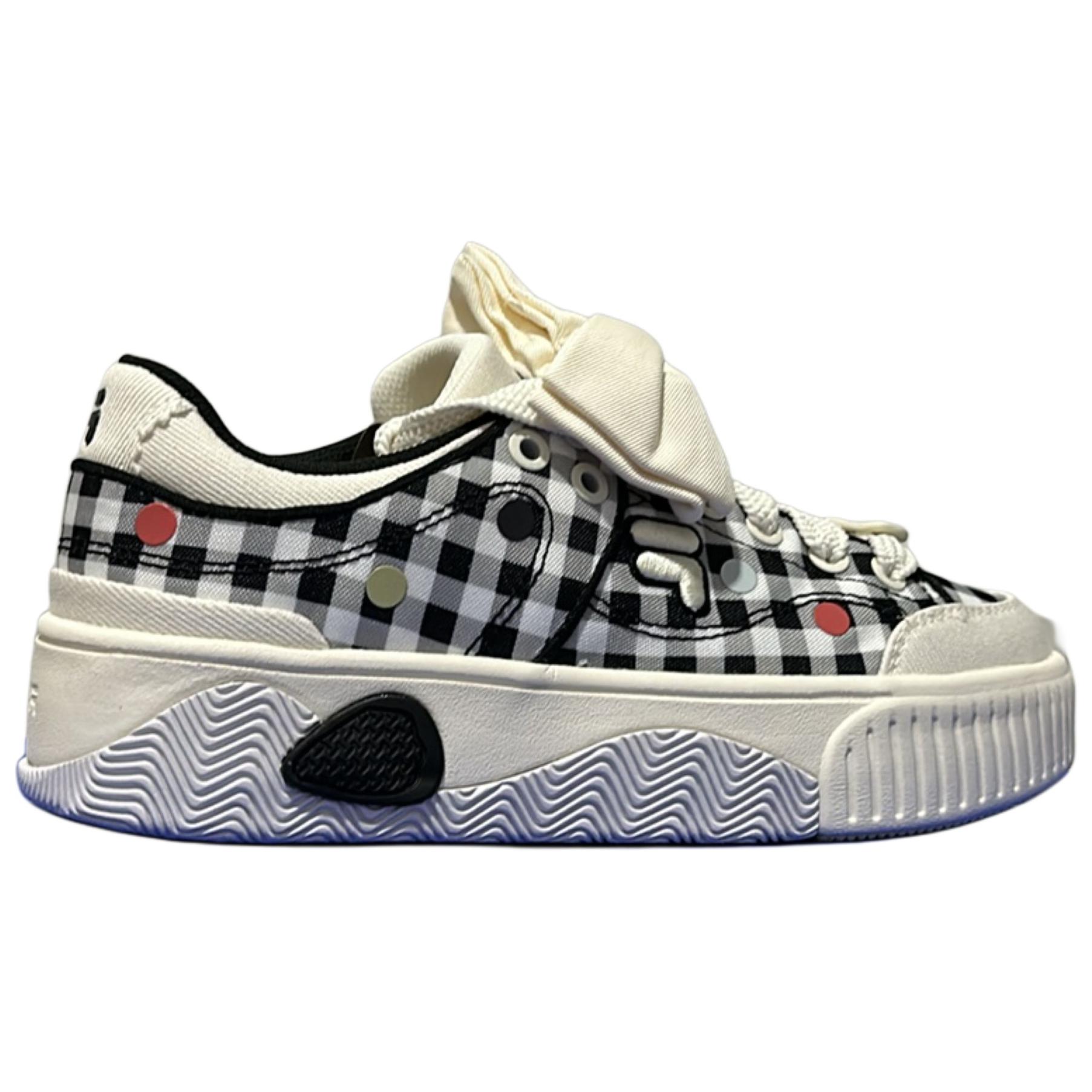 Order FILA FUSION斐樂潮牌 STACK 舒適百搭 防滑耐磨 低筒 板鞋 女款 白黑