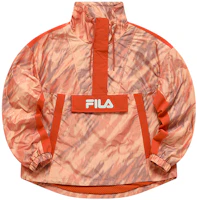 (Women) FILA Fusion Street Sport Half-Zip Jacket Women in Orange Red Colorblock Design T11W211702FOR (Women) FILA Fusion Street Sport Half-Zip Jacket Women in Orange Red Colorblock Design T11W211702FOR