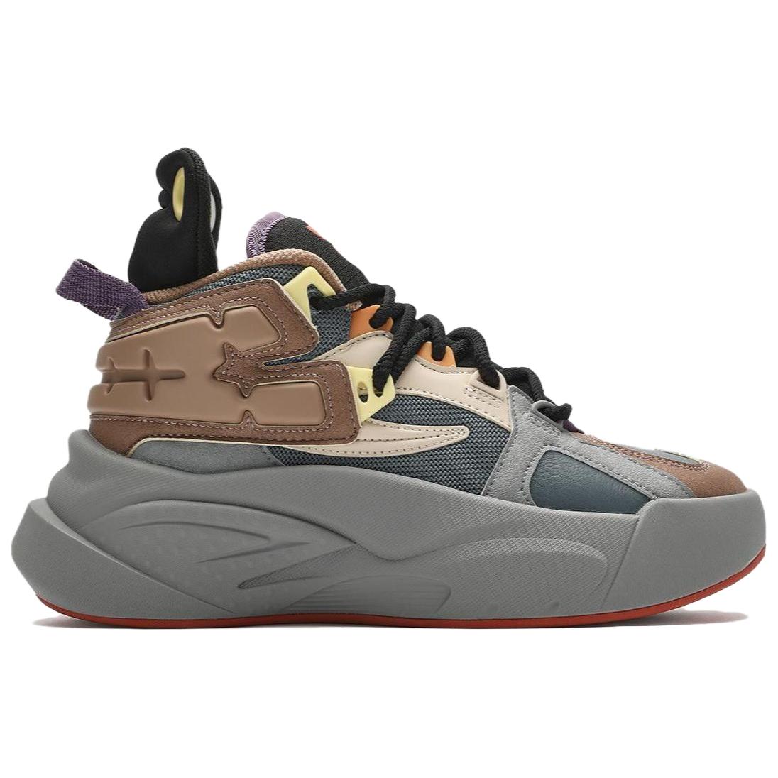 Order FILA FUSION 斐樂潮牌 THE MASH 減震防滑 高幫 復古籃球鞋 女款 藍黑色