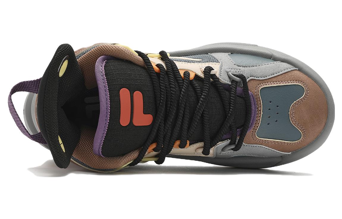 Shop FILA FUSION 斐樂潮牌 THE MASH 減震防滑 高幫 復古籃球鞋 女款 藍黑色