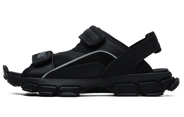 (W) FILA Fusion Two Stripes Sandals 'Black'