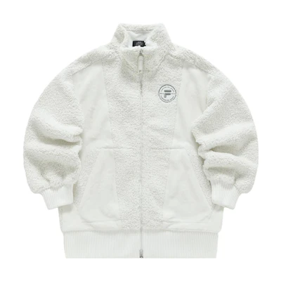(Women) FILA FUSION Uniform Faux Sherpa Warm Jacket - White T11W345901F-WT