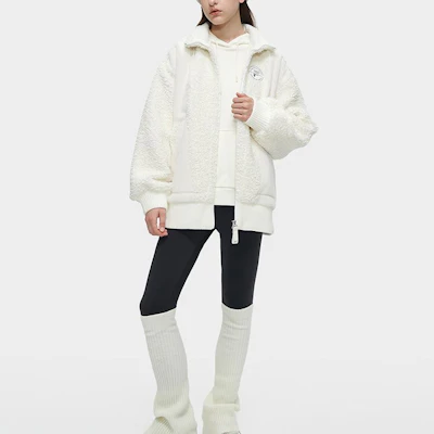 (W) FILA FUSION 校服风人造羊羔绒保暖夹克 - 白色 T11W345901F-WT Shop (W) FILA FUSION 校服风人造羊羔绒保暖夹克 - 白色 T11W345901F-WT