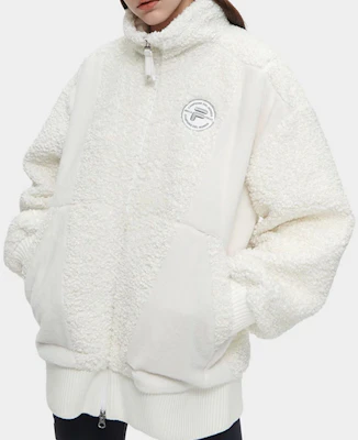 (W) FILA FUSION 校服风人造羊羔绒保暖夹克 - 白色 T11W345901F-WT Sizing (W) FILA FUSION 校服风人造羊羔绒保暖夹克 - 白色 T11W345901F-WT