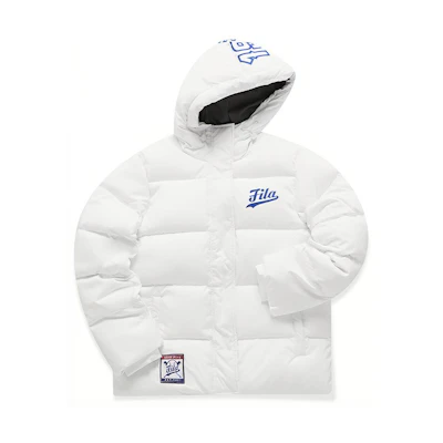 (Women) FILA Fusion White Puffer Down Jacket with Logo Print - Winter Collection T11W042913FWT