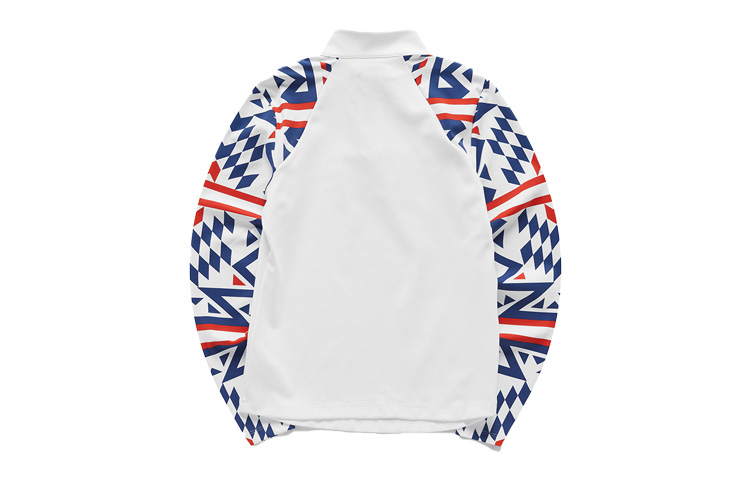 Lookbook (W) FILA FUSION レディース ホワイト 幾何学模様 長袖Tシャツ コラボ T11W047207F-WT