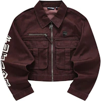 (Women) FILA Fusion Workwear Oversized Casual Woven Jacket Red Maple Brown T11W343701F-BN (Women) FILA Fusion Workwear Oversized Casual Woven Jacket Red Maple Brown T11W343701F-BN