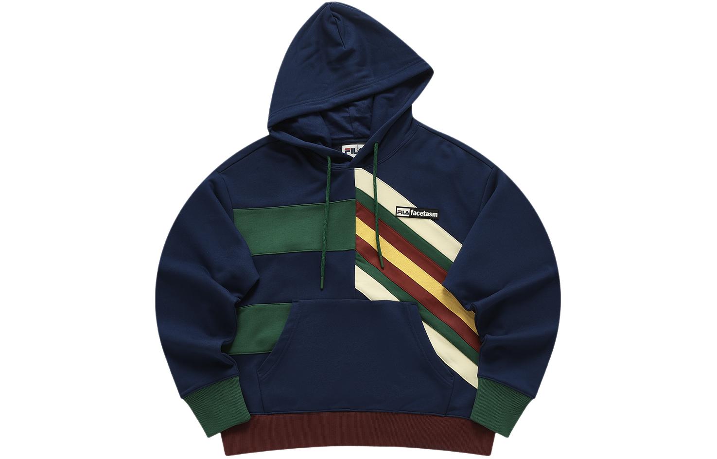 (Women) FILA Fusion FACETASM Oversized Hoodie Colorblock Hannis Blue T11W417202F-NV